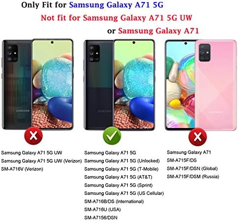 מארז Pushimei Samsung A71 5G, [לא מתאים A71 5G UW Verizon] Galaxy A71 5G Case עם מגן מסך HD מגן על עמדות